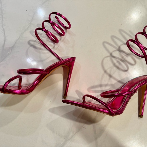 Liliana Pink Heels with Pointed Toe and Bow - Picture 8 of 16